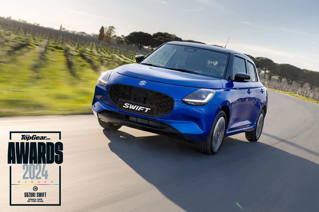 Suzuki Swift Top Gear Award 2024 blauw